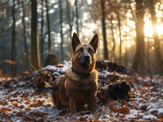 Malinois dog in nature Generative AI
