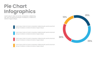 5 steps circle percentage diagram for business presentation - obrazy, fototapety, plakaty