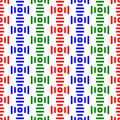 Colorful tribal ethnic seamless pattern background vector. Red, blue and green geometric stripes fabric pattern design. Wall and floor ceramic tiles pattern.