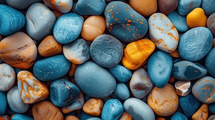 a serene background of pastel rounded pebbles