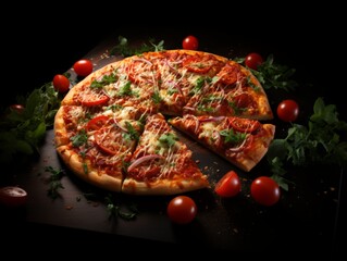 delicious pizza with vegetables Generative AI