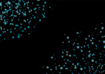 Black background decorated with small blue dots and circles. Create space for adding images, text, and quotes for media design.