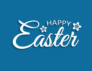 Happy Easter Hand drawn calligraphy and brush pen lettering. design for holiday greeting card and invitation of the happy Easter day