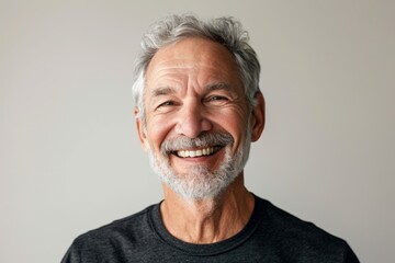 Portrait of a happy senior man with white beard smiling at camera