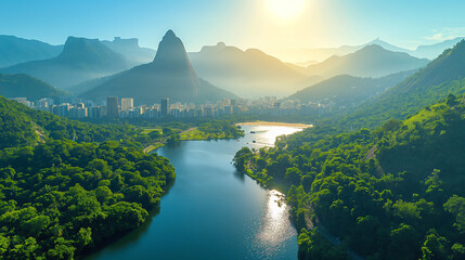La baie de Rio de Janeiro au Brésil - obrazy, fototapety, plakaty