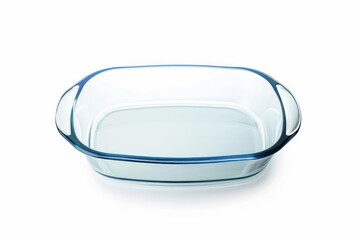 Glass refractory baking tray or dish isolated on white background with clipping path. Full Depth of field. Focus stacking, front view. PNG, Generative AI