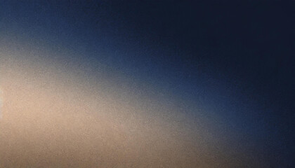 Dark blue beige grainy gradient background glowing light dark backdrop, noise texture effect banner header poster design