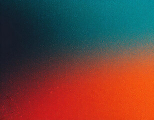 Naklejka premium Grainy gradient background grain texture retro blue orange red teal dark banner abstract design
