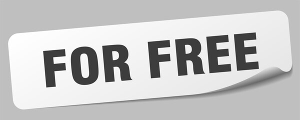 for free sticker. for free label