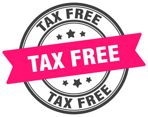 tax free stamp. tax free label on transparent background. round sign