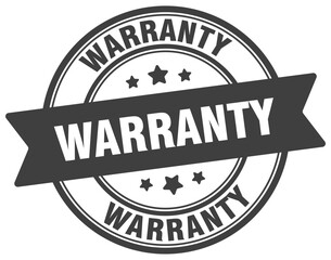 warranty stamp. warranty label on transparent background. round sign