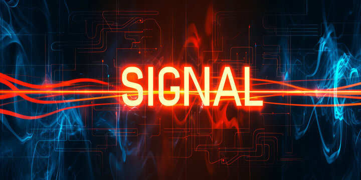 "SIGNAL" written on a abstract background, TECHNOLOGY concept