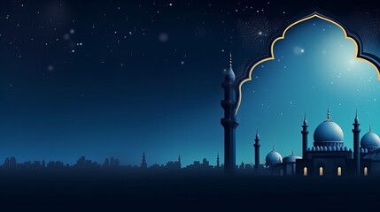 Ramadan Kareem background with  mosque arch