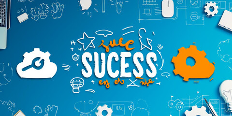 "SUCCESS" written, PRODUCTIVITY concept