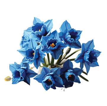 bouquet of blue color Daffodil flowers