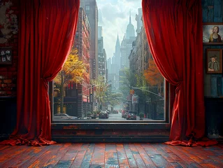 Poster Beautiful city street landscape background © aviavlad