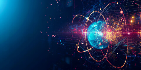 quantum computing concept abstract wallpaper - obrazy, fototapety, plakaty