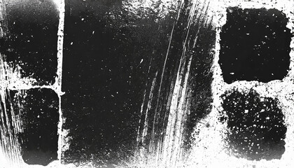 Overlay black textures set stamp with grunge effect. Old damage Dirty grainy and scratches. Set of different distres. Grunge black and white abstract texture dust particle and dust grain