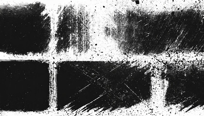 Overlay black textures set stamp with grunge effect. Old damage Dirty grainy and scratches. Set of different distres. Grunge black and white abstract texture dust particle and dust grain - obrazy, fototapety, plakaty