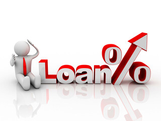 3D rendering house loan concept