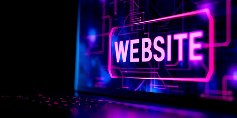 "WEBSITE" written on abstract background, INTERNET COMPUTER concept