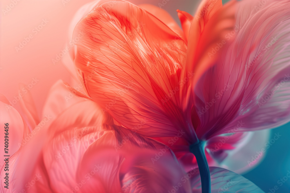Poster close up of tulip. love is everywhere. a slide background for showcasing love. background image. cre