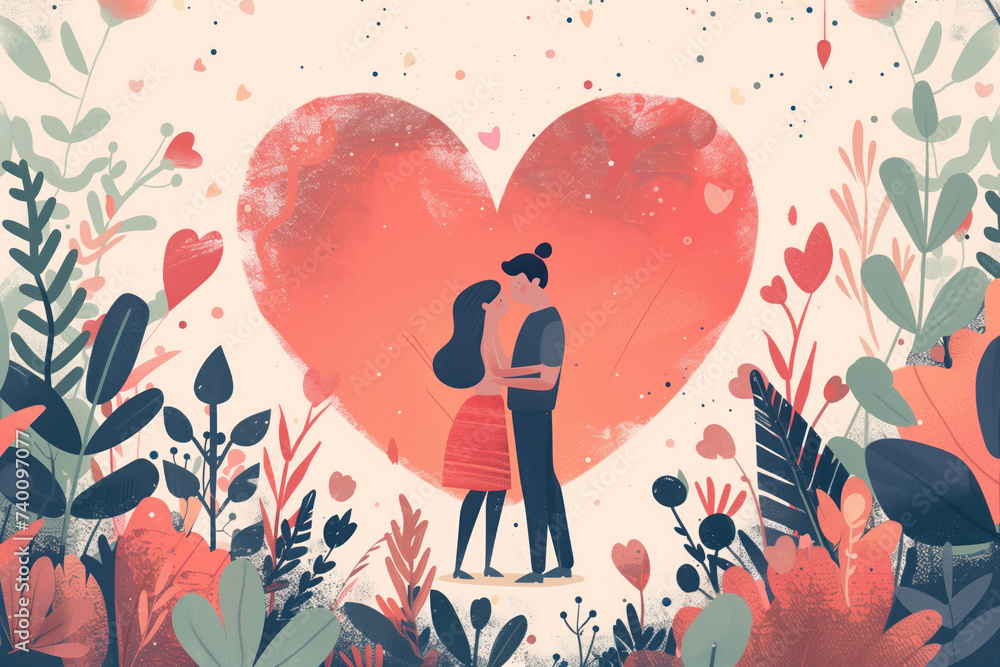 Aufkleber love is everywhere. a slide background for showcasing love. background image. created with generativ