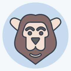 Icon Lion. related to Kenya symbol. color mate style. simple design editable. simple illustration