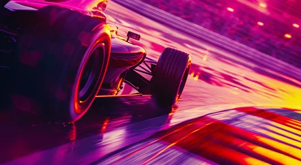 Foto op Canvas racing car rushes around the track at high speed © Oleksandr