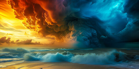 two types of storms and inclement weather in a large picture