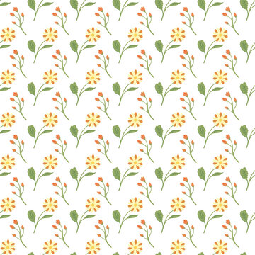 Free vector hand drawn small flowers pattern.