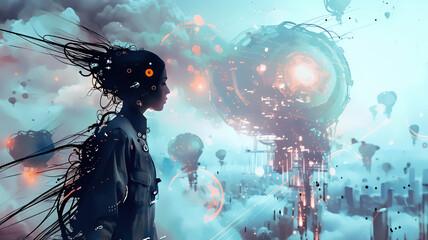 Fantasy science fiction illustration - obrazy, fototapety, plakaty