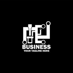 Fototapeta premium Abstract Initial Logo. White color isolated on Black Background. Business Branding Logos. Flat Vector Logo Design Template Element icon.