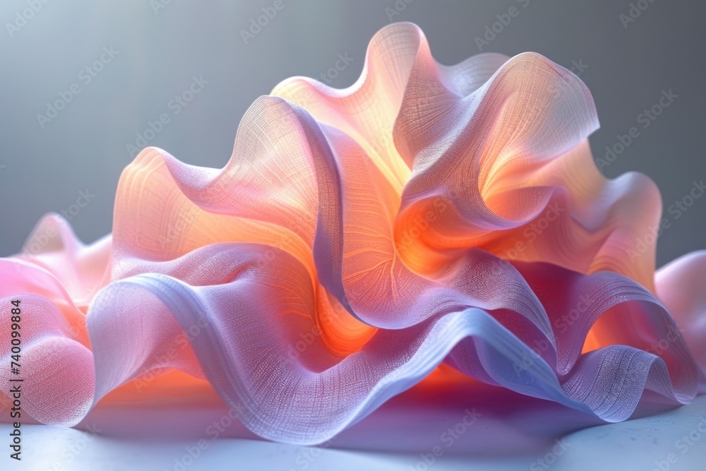 Poster ethereal 3d abstraction unveiling a mesmerizing dance of translucent shapes