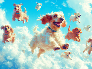 Psy latające na niebie