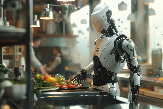 Human Chef and Robot Competing in Corner Bistro