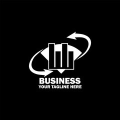 Abstract Initial Logo. White color isolated on Black  Background. Business Branding Logos. Flat Vector Logo Design Template Element icon.