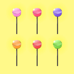 A set pattern of sweet chupa chups with different flavors