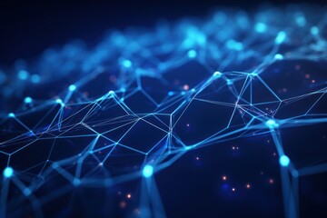 Cyber big data flow. Blockchain Indigo data fields. Network line connect stream