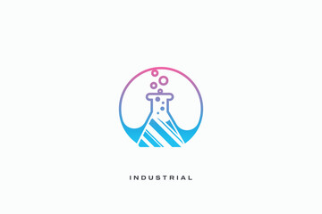 laboratory flask test tube industrial technology vector logo