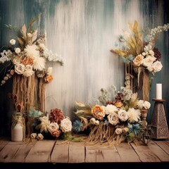 Vintage Backdrop With Heaven For Fine Art