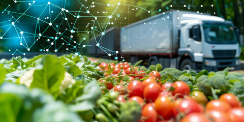 the foodtech is arrive at trucks with improvements and future foods - obrazy, fototapety, plakaty