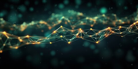 Cyber big data flow. Blockchain Khaki data fields. Network line connect stream