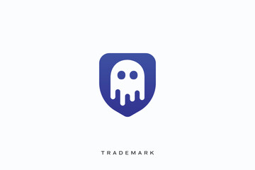 Ghost security shield secure protection vector logo