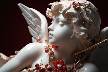 Detailed view of an angel statue, suitable for religious or memorial themes