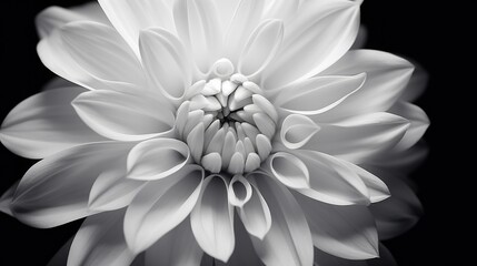 A striking black and white close-up of a flower. Perfect for nature-themed designs