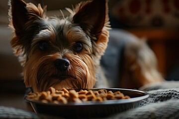 Capturing Every Detail: A Focus-Stacked Portrait of a Terrier Dog Enjoying His Food