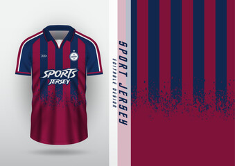 Jersey design for outdoor sports, jersey, football, futsal, running, racing, exercise, classic vertical stripe pattern, navy red.