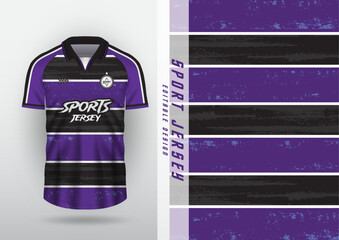Jersey design for outdoor sports, jersey, football, futsal, running, racing, exercise, classic horizontal stripe pattern, purple and black.