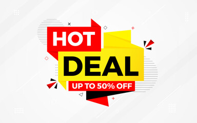 Hot Deal offer banner template. Online shop discount sale background, Special Discount marketing poster design for web and Social. sale banner vector template.